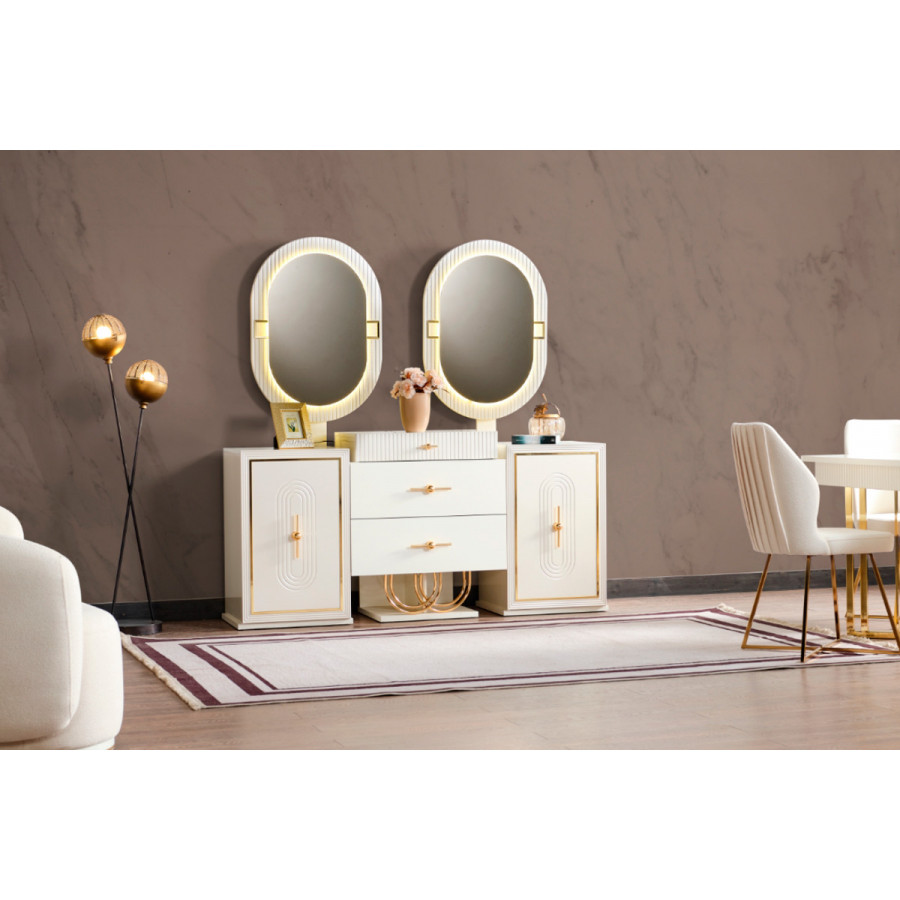Furnia - Marsel Console with Mirror in White