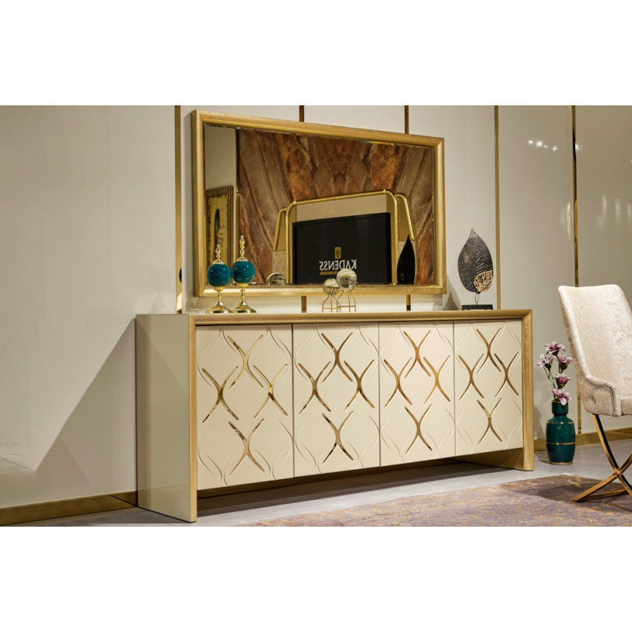 Furnia - Napoli Console with Mirror in Cream