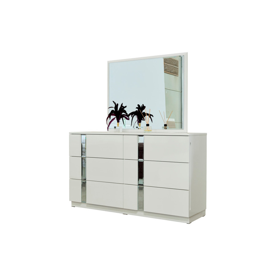 Furnia - Sienna Dresser with Mirror in White