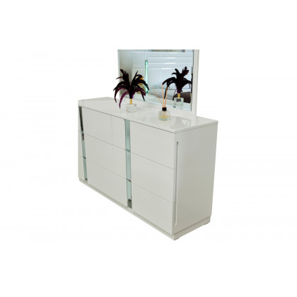 Furnia - Sienna Dresser with Mirror in White