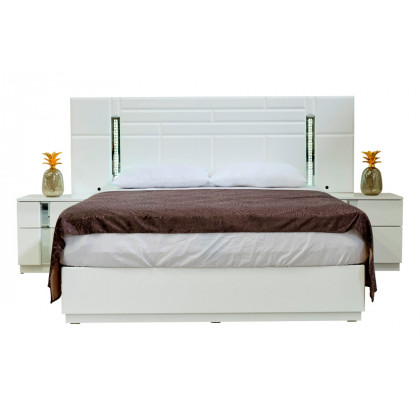 Furnia Sienna King Size Bed with Headboard - White