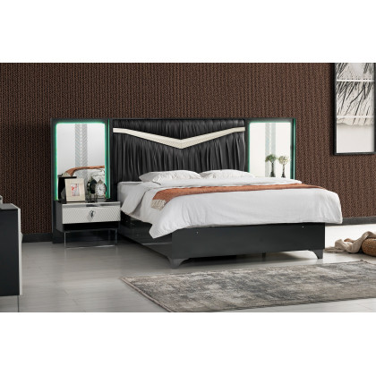 Furnia Tokyo Queen Size Storage Bed - Black
