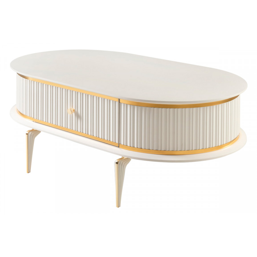 Furnia Orient Oval Coffee Table - Cream