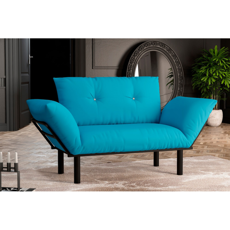 Furnia Ada Stationary Loveseat - Turqoise, Fabric