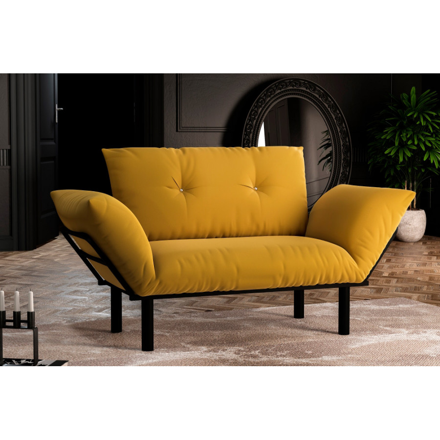 Furnia Ada Stationary Loveseat - Yellow, Fabric