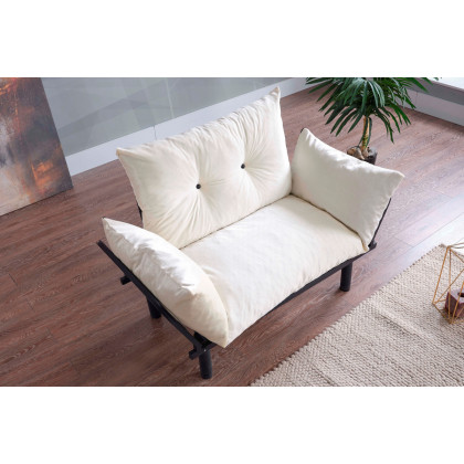Furnia Sona Stationary Loveseat - Cream, Fabric