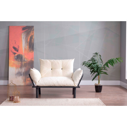 Furnia Sona Stationary Loveseat - Cream, Fabric
