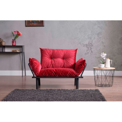 Furnia Sona Stationary Loveseat - Red, Fabric