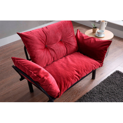 Furnia Sona Stationary Loveseat - Red, Fabric