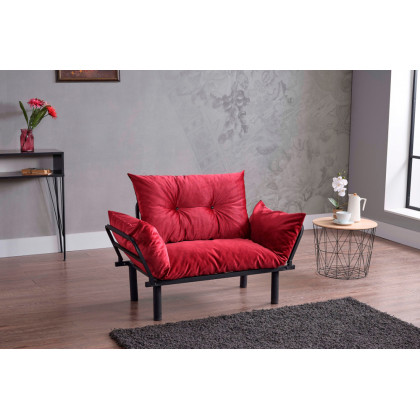 Furnia Sona Stationary Loveseat - Red, Fabric