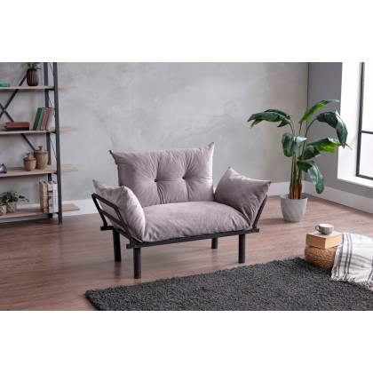 Furnia Sona Stationary Loveseat - Gray, Fabric