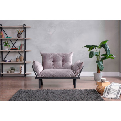 Furnia Sona Stationary Loveseat - Gray, Fabric