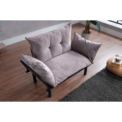 Furnia Sona Stationary Loveseat - Gray, Fabric