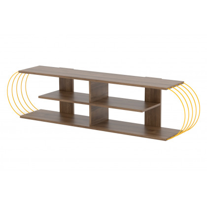 Furnia Case TV Unit - Walnut/Yellow, Wood