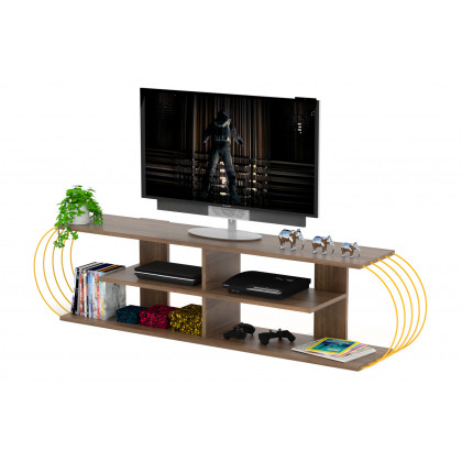 Furnia Case TV Unit - Walnut/Yellow, Wood