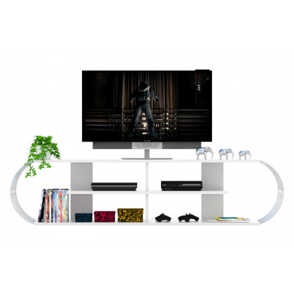 Furnia Case TV Unit - White/Chrome, Wood