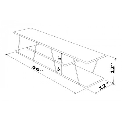 Furnia Tars TV Unit - White/Chrome, Wood