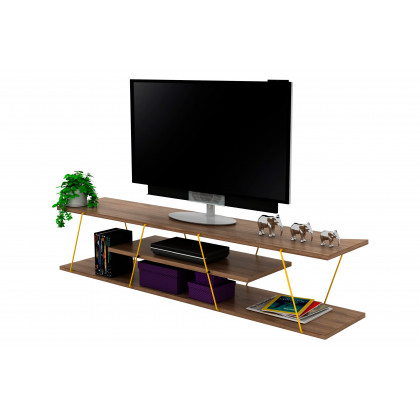 Furnia Tars TV Unit - Walnut/Yellow, Wood