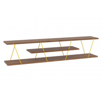 Furnia Tars TV Unit - Walnut/Yellow, Wood