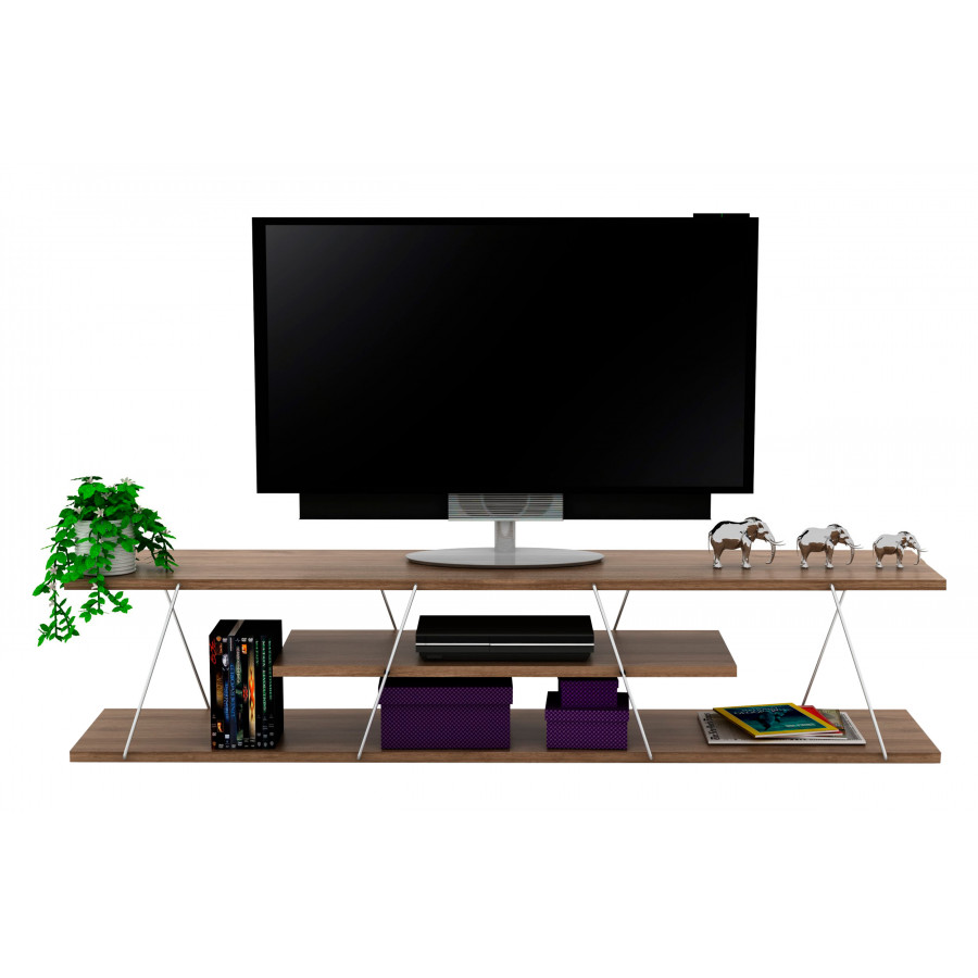 Furnia Tars TV Unit - Walnut/Chrome, Wood