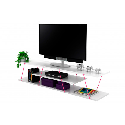 Furnia Tars TV Unit - White/Pink, Wood