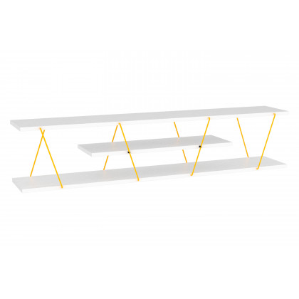 Furnia Tars TV Unit - White/Yellow, Wood