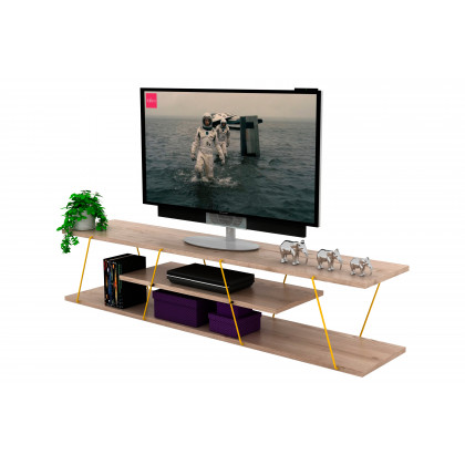 Furnia Tars TV Unit - White Oak/Yellow, Wood