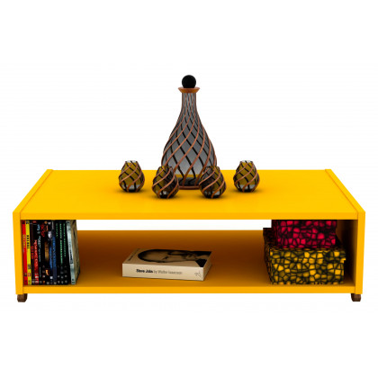 Furnia Kipp Rectangle Coffee Table - Walnut/Yellow