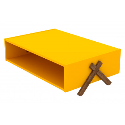 Furnia Kipp Rectangle Coffee Table - Walnut/Yellow