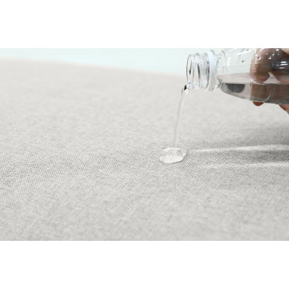 Furnings AVA Beige Luxury Linen Texture Water Repellent Washable Fabric 5 Pieces Corner Modular Sectional - 5 Piece Corner Modular Set