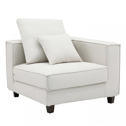 Furnings AVA Beige Luxury Linen Texture Water Repellent Washable Fabric 4 Pieces Corner Modular Sectional - 4 Piece Corner Modular Set