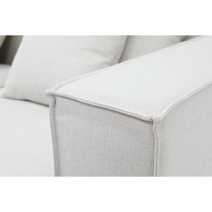 Furnings AVA Beige Luxury Linen Texture Water Repellent Washable Fabric 4 Pieces Corner Modular Sectional - 4 Piece Corner Modular Set