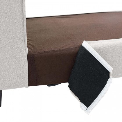 Furnings AVA Beige Luxury Linen Texture Water Repellent Washable Fabric 4 Pieces Corner Modular Sectional - 4 Piece Corner Modular Set