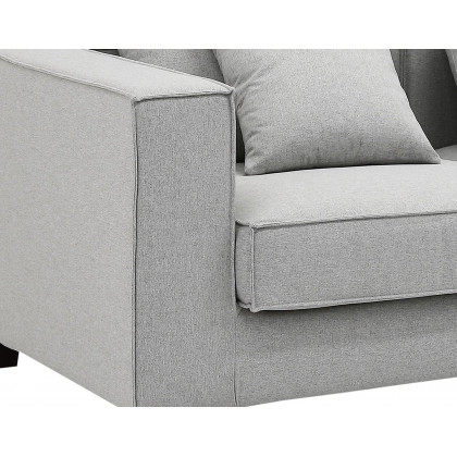 Furnings AVA Gray Luxury Linen Texture Water Repellent Washable Fabric 4 Pieces Corner Modular Sectional - 4 Piece Corner Modular Set