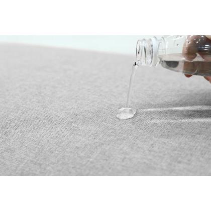 Furnings AVA Gray Luxury Linen Texture Water Repellent Washable Fabric 4 Pieces Corner Modular Sectional - 4 Piece Corner Modular Set