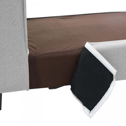 Furnings AVA Gray Luxury Linen Texture Water Repellent Washable Fabric 4 Pieces Corner Modular Sectional - 4 Piece Corner Modular Set