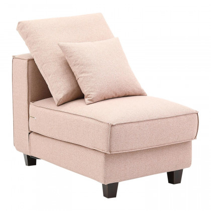 Furnings AVA Dust Pink Luxury Linen Texture Water Repellent Washable Fabric 4 Pieces Corner Modular Sectional - 4 Piece Corner Modular Set
