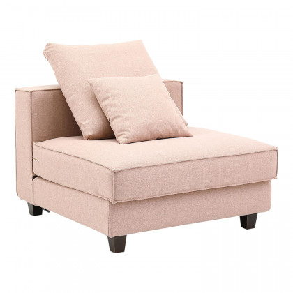 Furnings AVA Dust Pink Luxury Linen Texture Water Repellent Washable Fabric 4 Pieces Corner Modular Sectional - 4 Piece Corner Modular Set