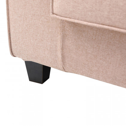 Furnings AVA Dust Pink Luxury Linen Texture Water Repellent Washable Fabric 4 Pieces Corner Modular Sectional - 4 Piece Corner Modular Set