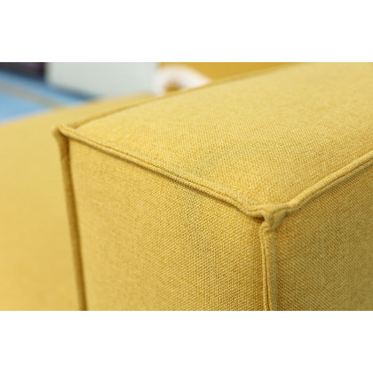 Furnings AVA Yellow Luxury Linen Texture Water Repellent Washable Fabric Modular Loveseat