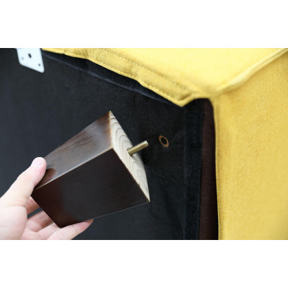 Furnings AVA Yellow Luxury Linen Texture Water Repellent Washable Fabric Modular Sofa - Modular 3 Pieces Sofa