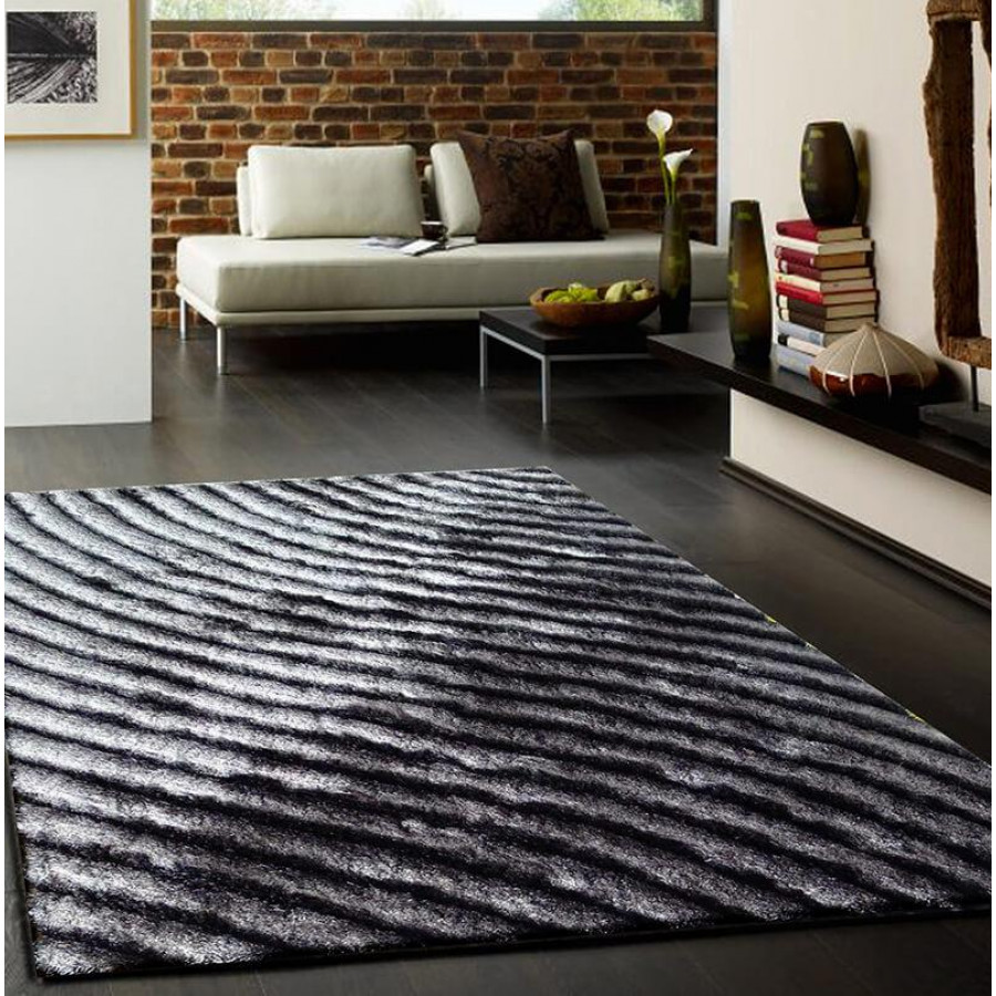 Furnings Belmond Gray 3D Shag Rug - 3'L x 2'W x 1"H