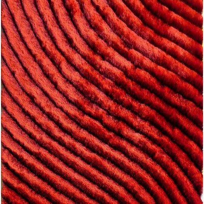 Furnings Vesta 3D Red Shag Rug - 7'L x 5'W x 1"H