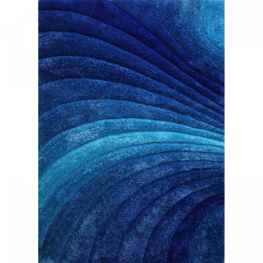 Furnings Aurora 3D Blue Shag Rug - 11'L x 8'W x 1"H