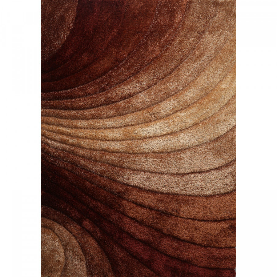 Furnings Sedona 3D Brown Shag Rug - 7'L x 5'W x 1"H
