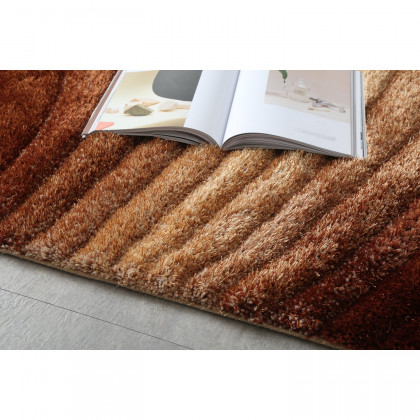 Furnings Sedona 3D Brown Shag Rug - 7'L x 5'W x 1"H