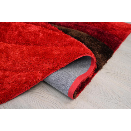 Furnings Nina 3D Red Shag Rug - 11'L x 8'W x 1"H