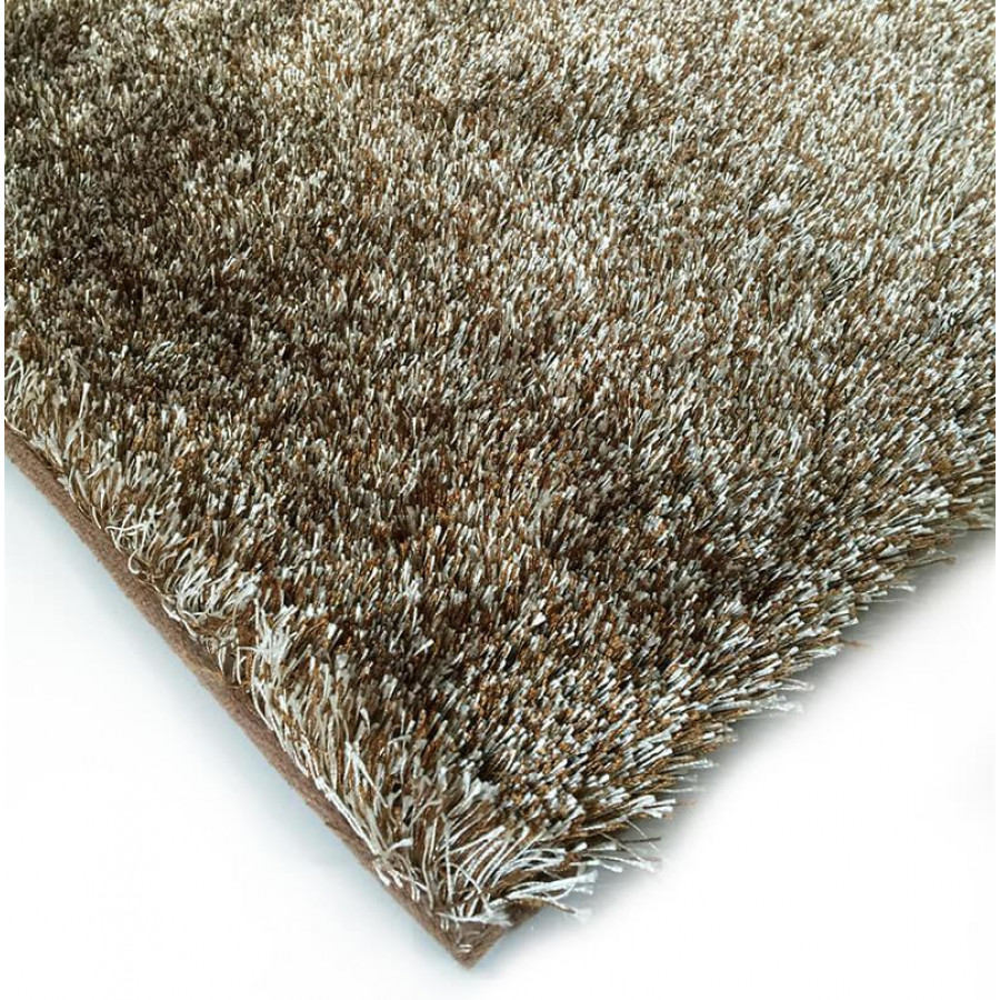 Furnings Fuzzy Two Tone Brown Beige Area Rug - 7'L x 5'W x 1"H