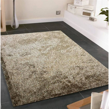 Furnings Fuzzy Two Tone Brown Beige Area Rug - 7'L x 5'W x 1"H