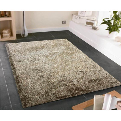 Furnings Fuzzy Two Tone Brown Beige Area Rug - 7'L x 5'W x 1"H